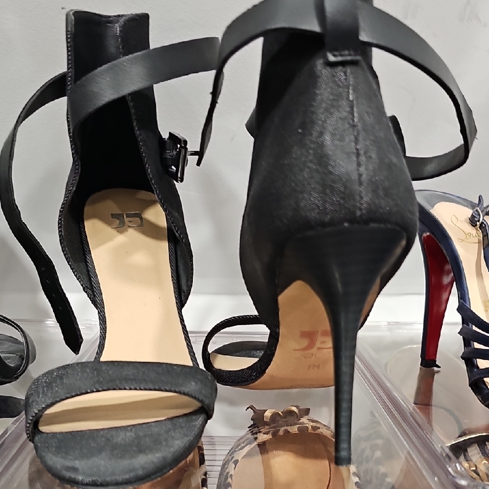 Joe's Jeans Black Stiletto Heels with Ankle Strap